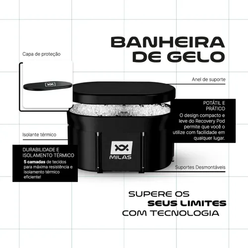 Banheira de Crioterapia Portátil - Leve para Qualquer Lugar! (Com Bolsa)