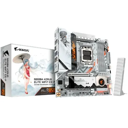 Placa Mãe Gigabyte B850M AORUS Elite Wi-Fi 7 ICE-P Socket AM5 / DDR5