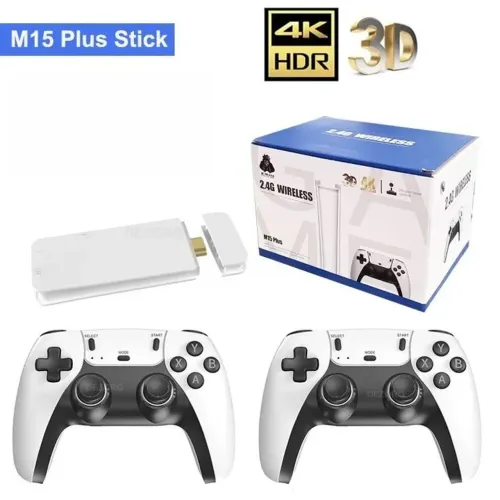 Game Stick HDMI 4K com 2 Joysticks Sem Fio + Jogos Clássicos
