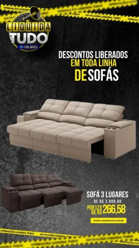 Sofá Retratil e Reclinável 3 Lugares