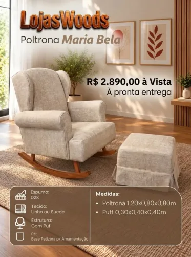 Poltrona Marjom Maria Bela R$ 2.890,00 Entrega Grátis
