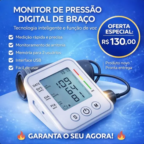 Monitor de pressão digital de braço 