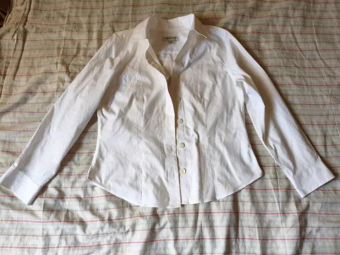Camisa feminina Branca algodão M LEIA