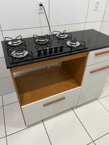 Balcão com cooktop 5 bocas (inclui fogão)
