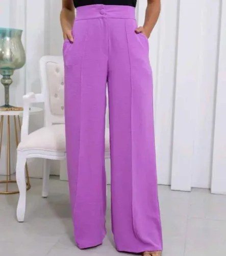 Calça pantalona lilás