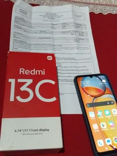 Celular xiaomi redimi 13C conservado, primeiro dono, capa, película, caixa, nota fiscal