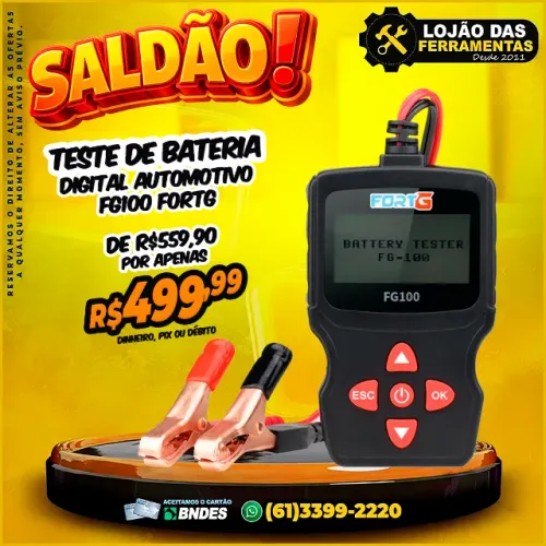 Teste de Bateria Digital Automotivo FG100 FortG