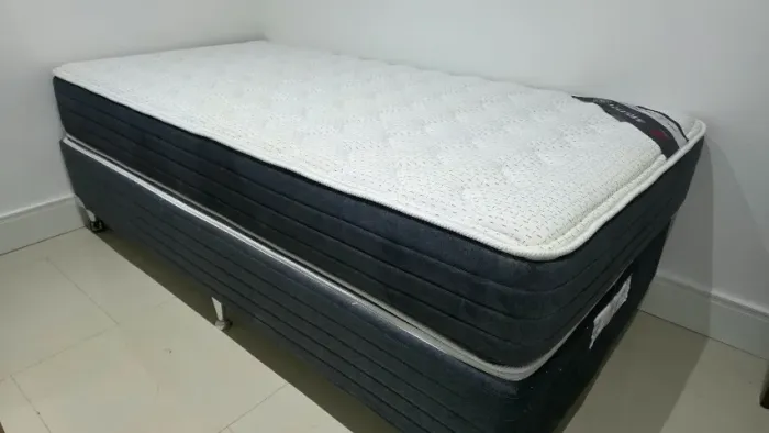 Cama Box + Colchão Solteiro Castor Innovation New Plus Double Face Tecnopedic 100x200x57cm
