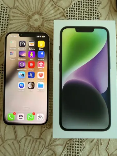 iPhone 14  128GB lilás Impecável, sem riscos ou amassados  Acompanha 8 capinhas 
