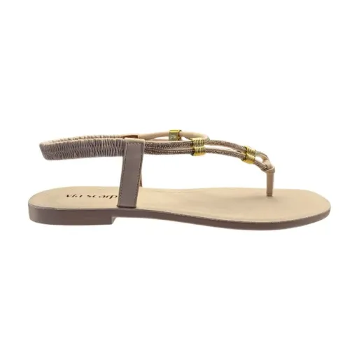 Sandália Rasteirinha Feminina Tira Cristal Via Scarpa Branco 1435176442