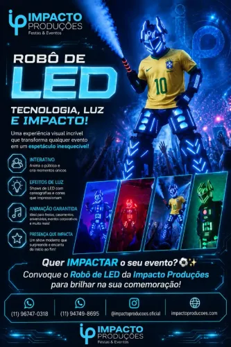 Robô de LED para festas e eventos em São Paulo.