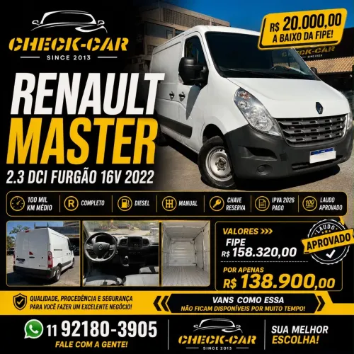 Renault Master 2.3 DCI Grand Furgão16v Diesel 2022