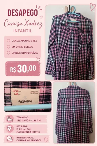 Vestido infantil xadrez