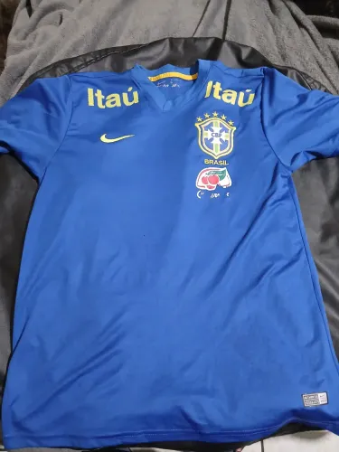 Camisa Treino Seleção Brasileira Nike Azul Patrocinada - Tam G retro 2016 