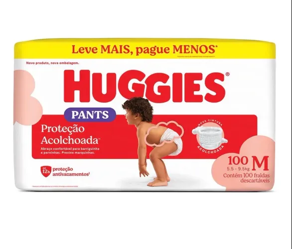 Fralda Huggies 100 unidades - M 