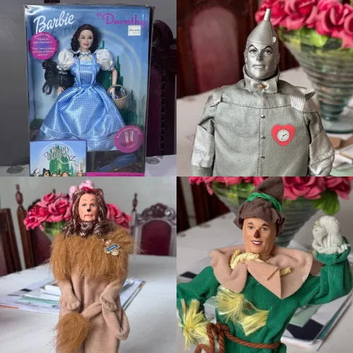 Kit Bonecas Barbies Mágico de Oz - Dorothy, Leão, Homem de Lata e Espantalho