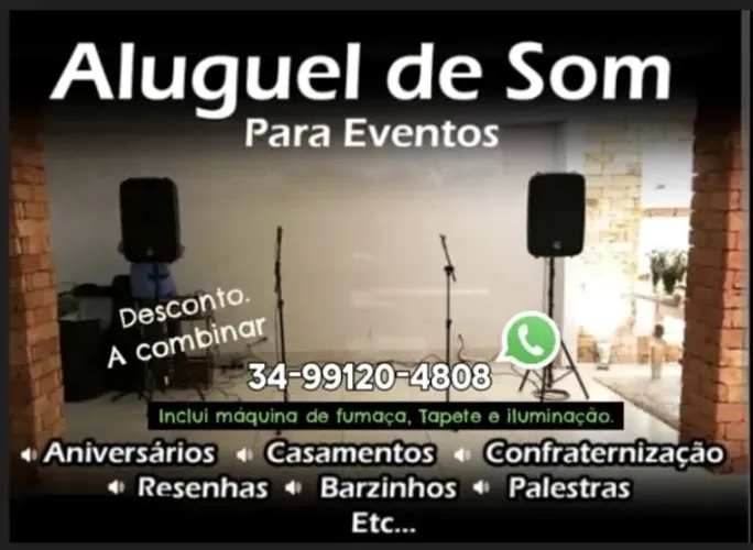 ALUGUEL DE SOM PRA EVENTOS PEQUENOS E MÉDIOS.