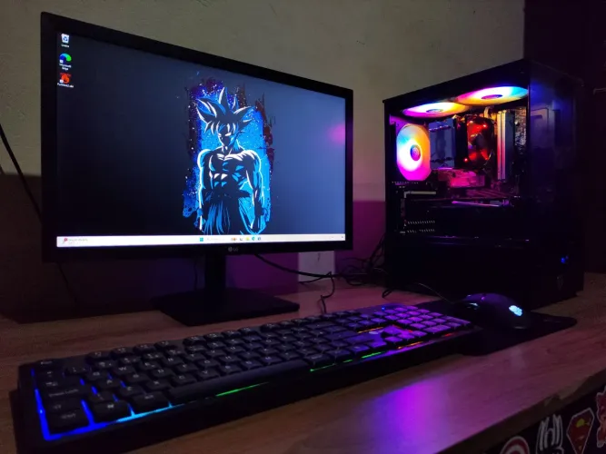 PC Gamer Completo Ryzen 5 + RX 580 8GB + Monitor + Kit Gamer