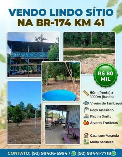 Vendo um lindo sítio no km 41 da BR 174 