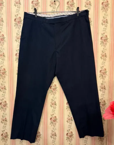 Calça social Tommy Hilfiger masculina risca de giz azul, 50