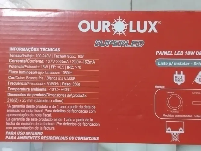 Luminária Led Plafon sem reator 
