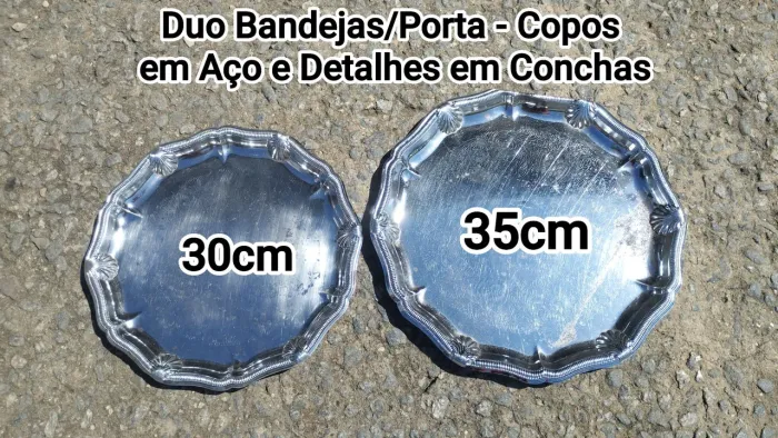 Duo Bandejas em Aço 