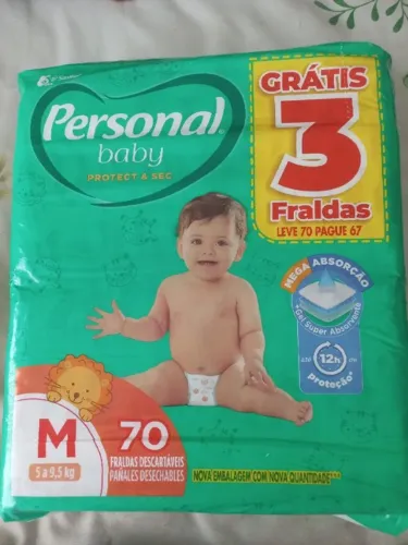 Fralda descartável Personal com 70 unidades tamanho M