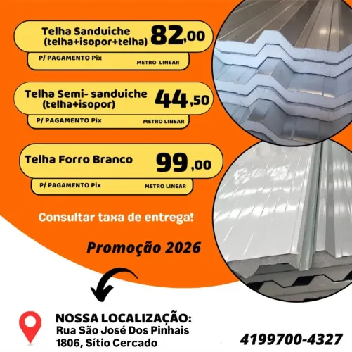 Promoção telhas