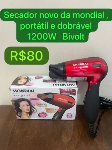 Secador cabelo mondial. Novo