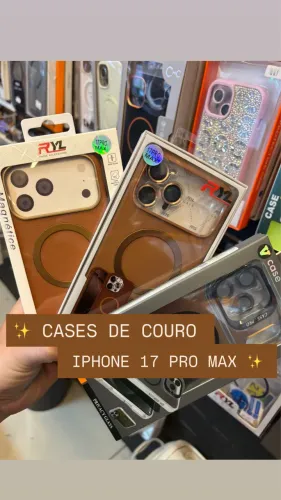 Capa De Couro para iPhone 17 Pro Max 