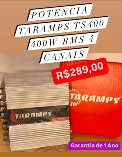 Potencia Taramps Ts400 4 Canais Modulo Digital 400W Rms Carro Som Trio Bob