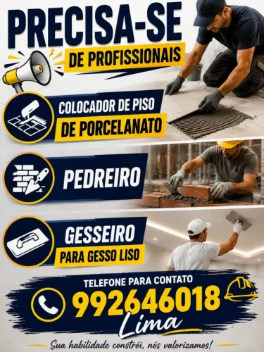 Estamos precisando desses profissionais