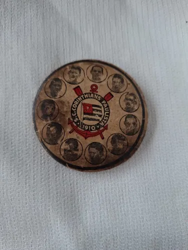 S.C. CORINTHIANS PAULISTA Espelho de Bolso com Elenco Alvinegro - Década de 1950