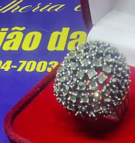 Anel Pedras Marons Prata 950 Peso 9.70 Gramas 22 mm                                       