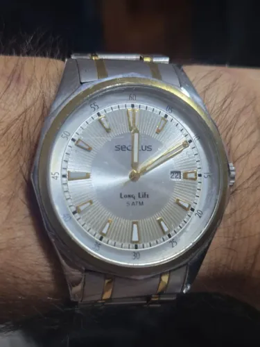 Relógio SECULUS LONG LIFE BICOLOR  À QUARTZ   -   ÓTIMO ESTADO