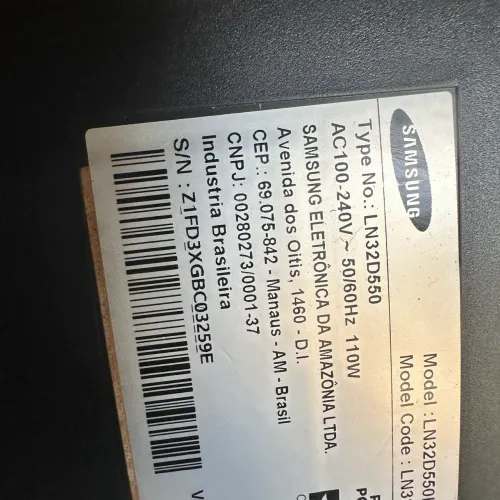 Tv Samsung modelo LN32D55K7G defeito na tela fotos reais