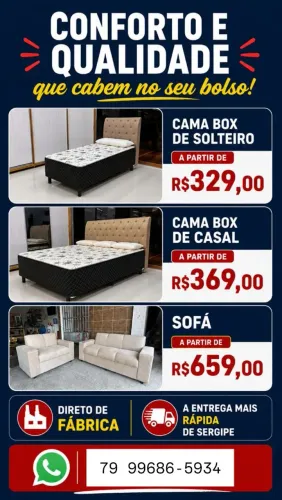 Sofá, cama e colchão direto da fábrica a pronta entrega e sob encomenda.