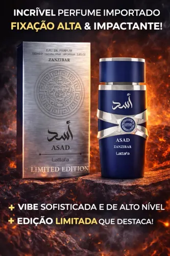 Perfume Asad Zanzibar Lattafa 100ml EDP | Fixação Alta + Importado Sofisticado
