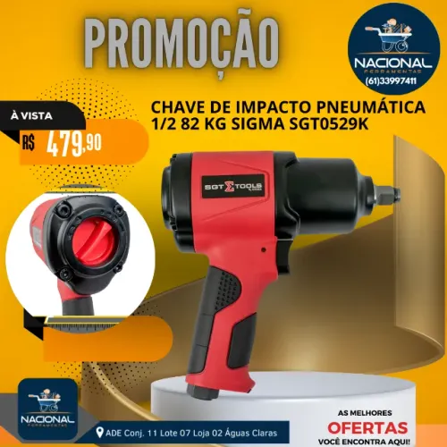 Chave Impacto Pneumática 1/2 82kgf Sigma Profissional Potente Oferta Brasília