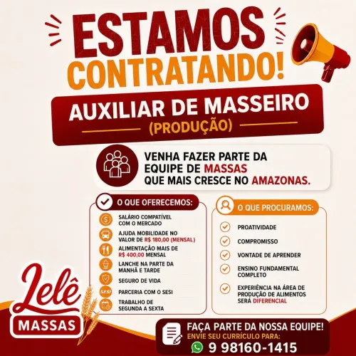 Auxiliar de Masseiro/Produção 