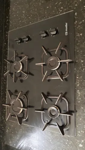Cooktop Mueller 4 bocas preto em vidro