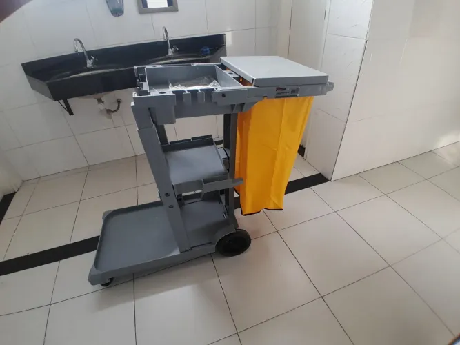 Carrinho grande completo de limpeza