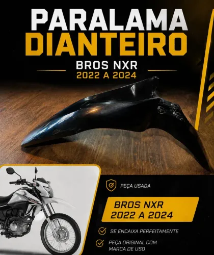 Para-lama Dianteiro Bros 160 Preta 2022 2023 2024 Original