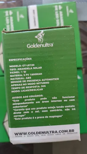 Luminária solar, arandela de led solar, 600 lumens de potência, modelo GT LED100