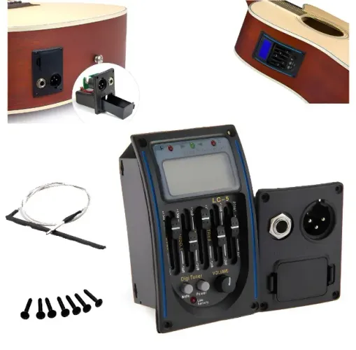 Captador Pre Amp Equalizador Para Violão LC5 + bateria