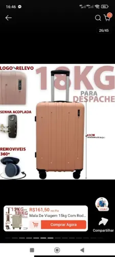 Mala de viajem 15kl