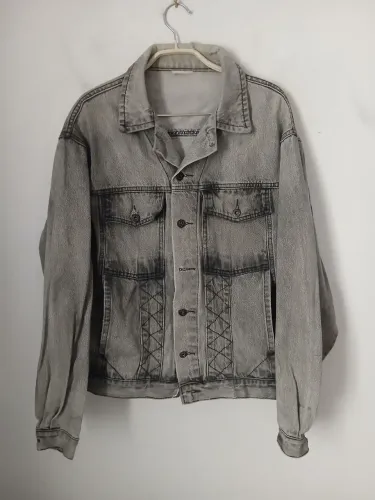 JAQUETA JEANS VINTAGE ESTONADA JEANS GROSSO ANIS 90 G