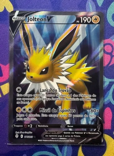 Carta Jolteon V Full Art Ceus em Evolução Pokemon TCG