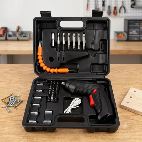 Kit Parafusadeira Elétrica Sem Fio + Jogo de Ferramentas | Maleta Completa com acessórios