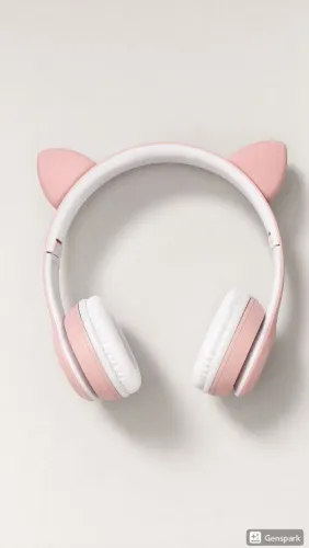Fone de Ouvido Bluetooth Gatinho com LED<br><br>RGB